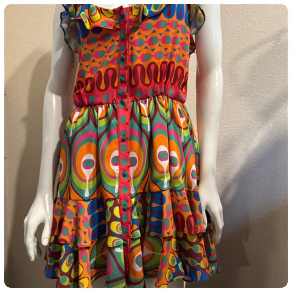 ALEXIS SIRSHA GOGO MULTI COLOR MINI DRESS SIZE MEDIUM - Picture 8 of 12